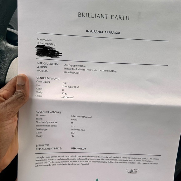 18K White Gold Petite Twisted Vine Lab Diamond Ring (Size 4) - Picture 10 of 10